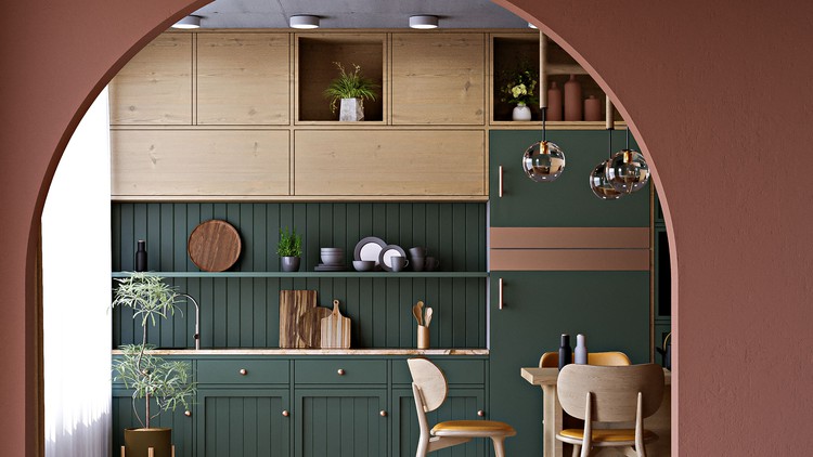 Interior Design in 3Ds Max and Corona Renderer Kitchen By Ali Haider